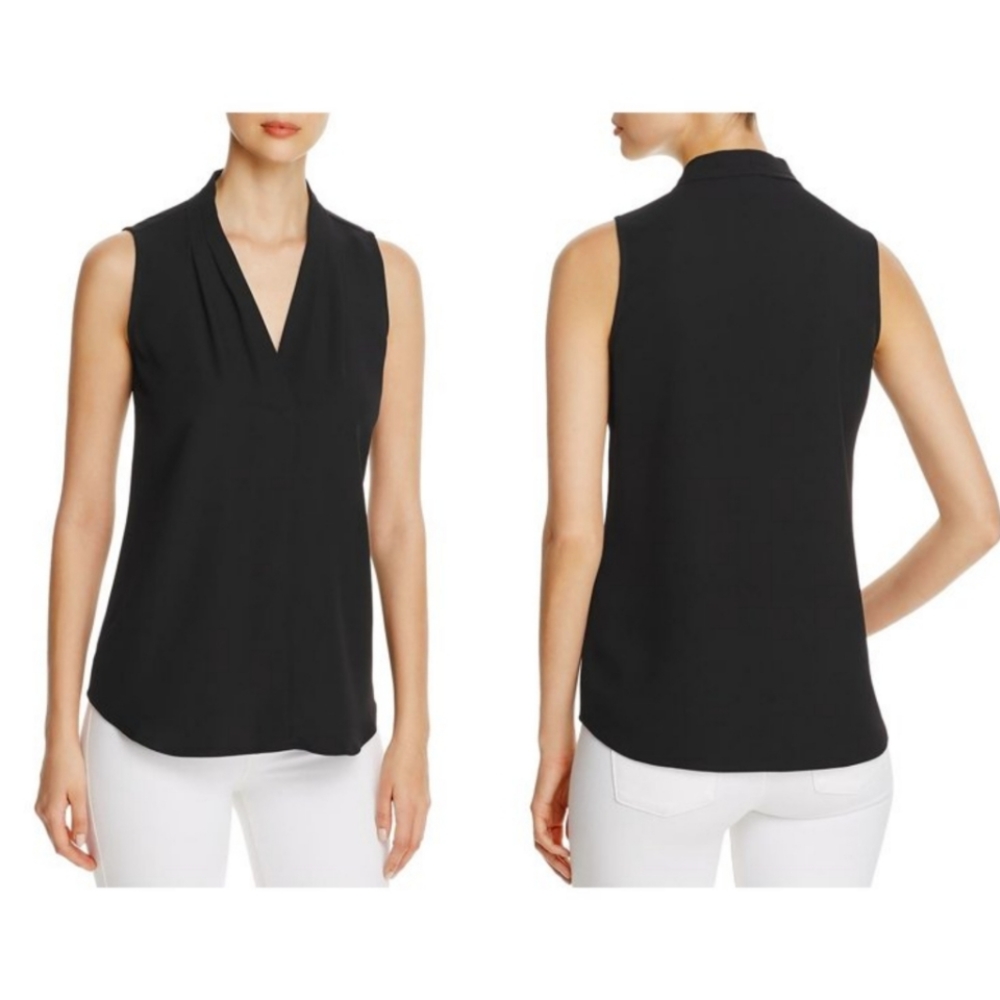 Pleated Split Neck Blouse - image 1